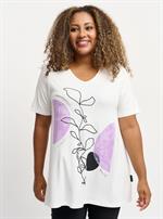 Pont Neuf - Liss T-shirt, Hvid med Print